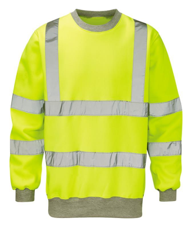 50% Polyester and 50% Cotton knitted fabric. EN471 (class-3) & ANSI compliant and OEKO-TEX certified Reflective Tape. Knitted Collar, Cuffs and waist Min.