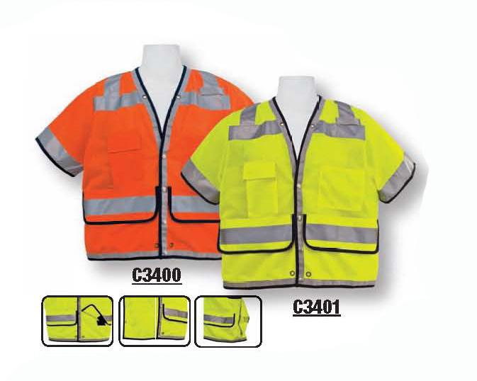 ANSI CLASS III CP3700 ORANGE / CP3701 LIME Long sleeve tees I 100% ANSI certified breathable fluorescent polyester micro mesh fabric Left chest pocket for convenience Size : S-4XL C3WIN9001 LIME