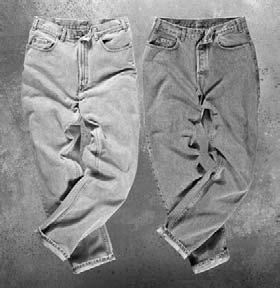 But jeans still weren t proper for places like school, stores, or offices. 7 During World War II, off-duty U.S. soldiers wore jeans. They made jeans seem like tough, casual American pants.