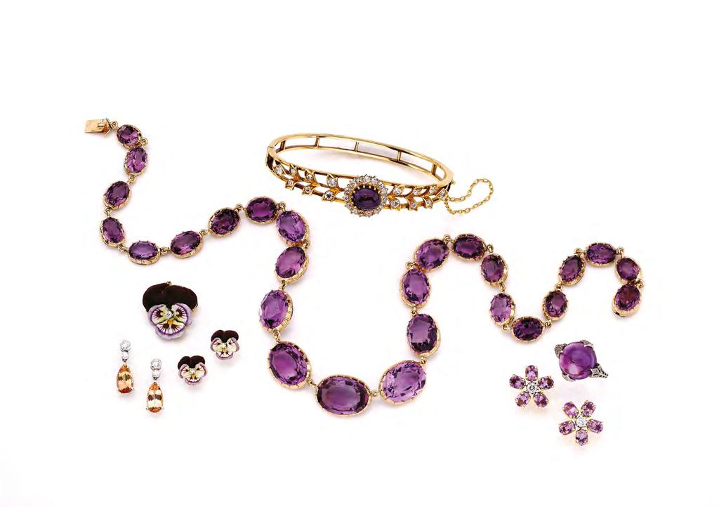An amethyst rivière necklace, the graduated oval amethysts set in