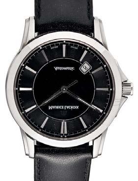 Select Jewellery & Watches 47 159 FB649/53 MAURICE LACROIX - A gentleman s stainless steel wrist watch Pontos (PT6048), plain polished bezel, black dial, sweep second hand, date at
