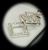 DIAMANTE EARRINGS SPARKLE 7481 Silver Plated