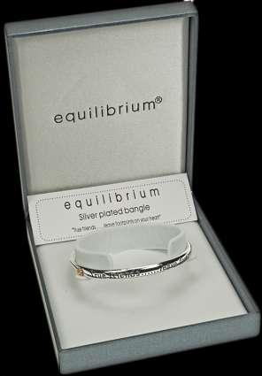 SILVER PLATED SENTIMENT BANGLES 7050 2 Tone Silver Plated
