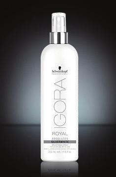 Igora SilverWhite Brightening Spray SilverWhite is the first beautifying colour treatment for clients containing a pro-age complex with cool tones to neutralise unwanted warmth.