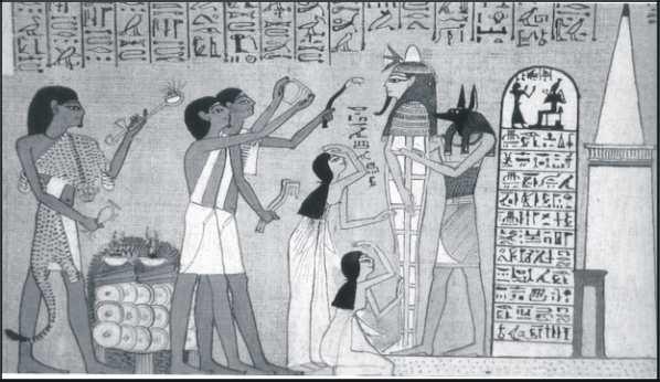 The ceremony was performed so that the mummy's senses were restored so it might eat, speak, see, smell and hear again. This was also practised on statues and figures of the dead.