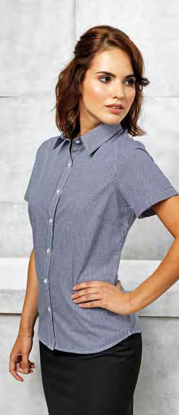 GINGHAM MICRO CHECK KNITWEAR COTTON RICH STYLES PR321 Ladies Short Sleeve