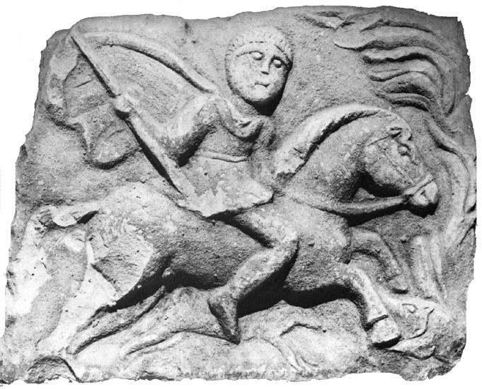 Ni{ i Vizantija XI 183 Fig. 9 Relief of a Thracian Rider from Katlanovo, Kale-Skopje, R. of Macedonia (Second half of the third century); Archaeological Museum, Skopje (CCET V, 23, fig. 32) Сл.