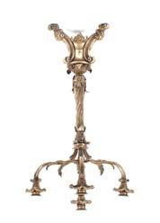 120 An electro plated four branch candelabra, by Elkington & Co.