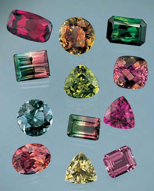 Faceted rossmanite and other tourmalines from Nigeria.