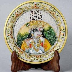 Painting on Marble Jali Plate Marble