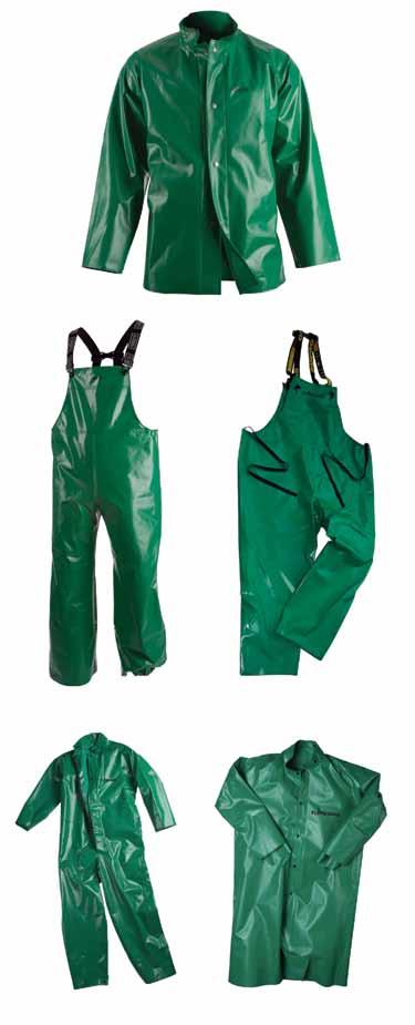 FR Waterproof Protective Wear > > CA-43 Chemical and acid protective Wear With focus on safety, CA-43 s unique FR PVC coating on Polyester base fabric is tough, durable and provides protection from