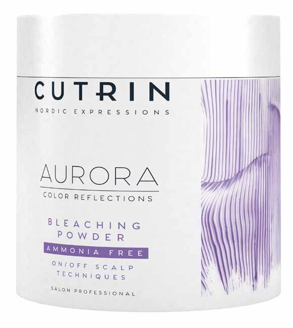 CUTRIN AURORA LIGHTENING PRODUCTS Cutrin Aurora Bleaching Powder is a fragrance-free lightening powder, enabling up to 7 levels of lightening. You can use all Cutrin Aurora developers with it.