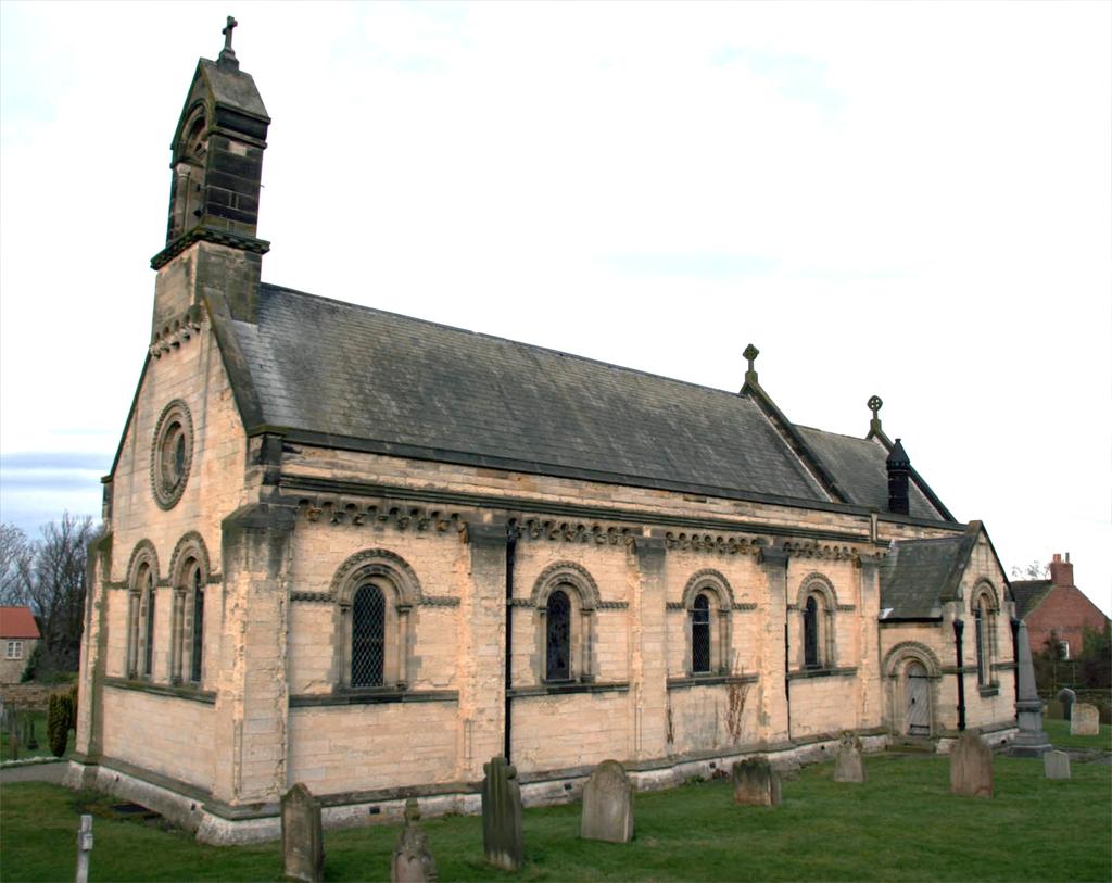 The church at Barton-le-Street was rebuilt around the 1160s, based on surviving sculpture and Victorian photographs of the medieval church.