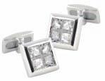 Sterling silver and crystal square cufflinks clear 75