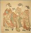 43. Katsukawa Shunshō (, 1726 1793) The Waitress Osen of the Kagi Tea Shop Adjusting a Hairpin, c.