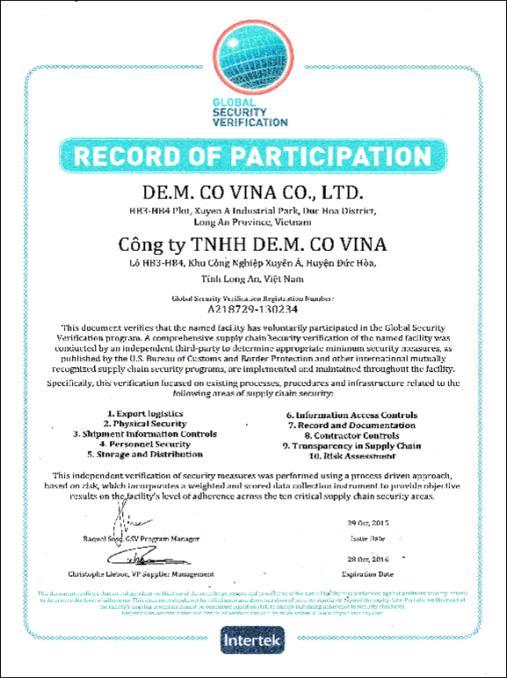CO Vina was established as a subsidiary of DE.M.