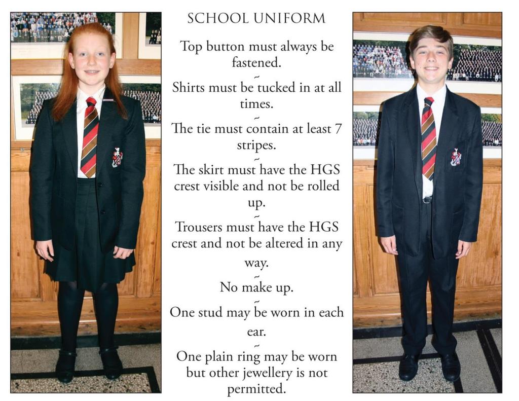 Years 7-11 Uniform List Girls Black School Blazer with badge School tie - Years 7-9 inclusive Year 10 tie and Year 11 Senior Tie Plain white traditional style school uniform shirt - not casual or