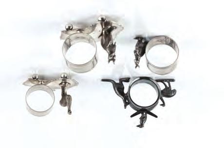 A PAIR OF SILVER PLATED NAPKIN RINGS of Australian interest.