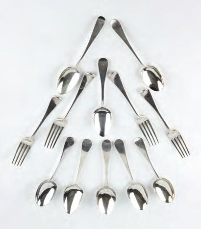 tablespoons, various Georgian and later teaspoons etc, and a set of eleven rattail pattern coffee spoons 50-80 (plus 24% BP*) Lot 753 754.