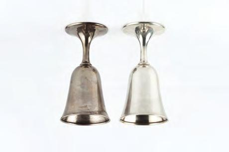 488. A PAIR OF AMERICAN STERLING GOBLETS, each with slightly flared bowl, on spreading foot, 17cm high (2) 70-90 (plus 24% BP*) 489.