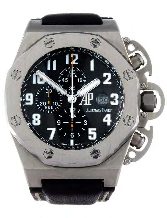 Selected Wrist Watches 1 2 AUDEMARS PIGUET - a gentleman s Jules Audemars chronograph wrist watch. Stainless steel case. Reference D 99136. Automatic movement.