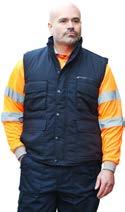 5 High-Visibility Clothing Work & Corporate Wear page 39 Polycotton Bodywarmer code: AC050N Polyester/cotton fabric outer shell, polyester quilt lining Size 8 zip fastener Studded storm