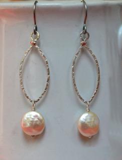 Earrings, Coin pearls 2 length
