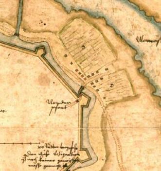 Figure 50 Nørreport as depicted on the Spy Map (1624) The Bastion Historical sources suggest that in A.D. 1618-19 changes were made to the outer gate area.