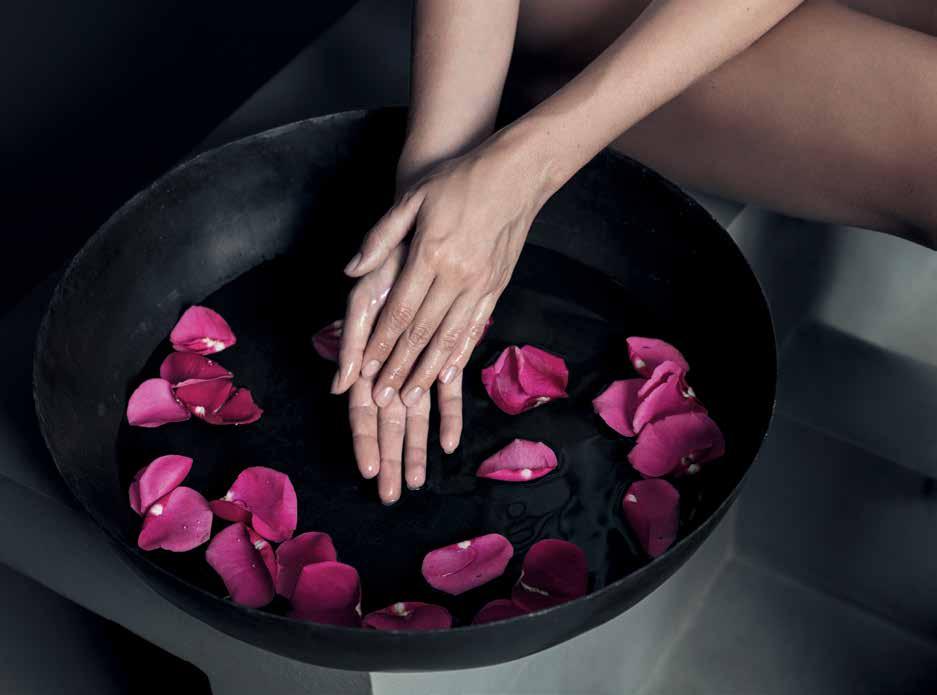 HANDS WELLNESS HAND THERAPY 30 min, $65 Nurture precious hands with this spa treatment including exfoliation, moisturising soak, spa mud and deeply nourishing cream massage, finished by a cuticle