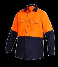 Y04065 HI-VIS TWO TONE SHIRT 38gsm, FR-Modacrylic, Lyocell, Aramid Two chest pockets with button closure