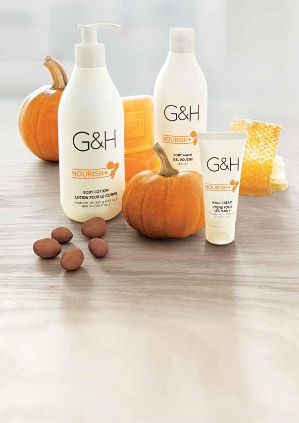 G&H Nourish+ hydrates skin with creamy formulas that include an exclusive blend of orange blossom honey, rich shea butter, and pumpkin seed oil.