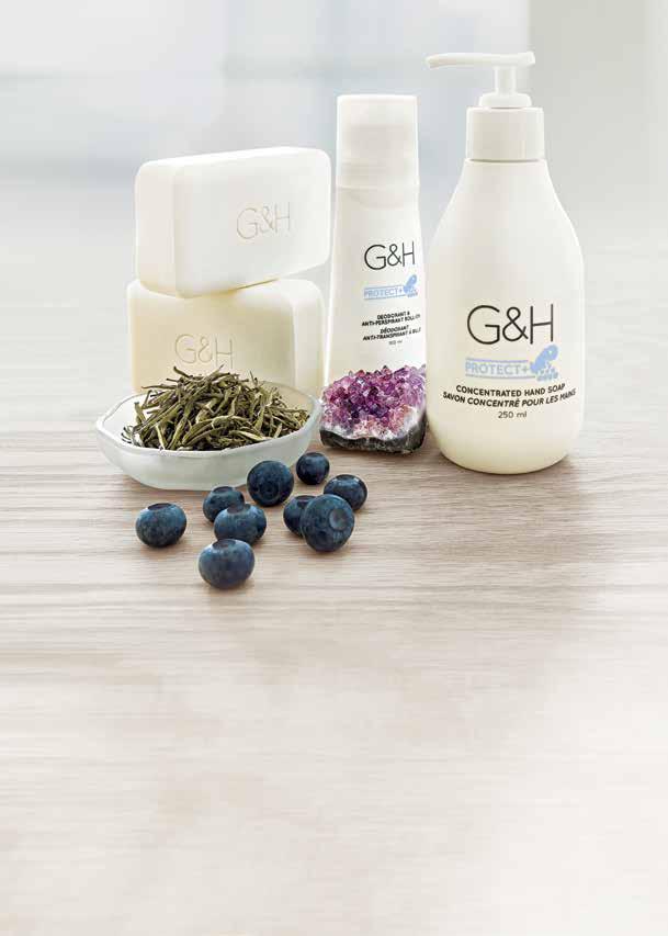 G&H Protect+ protects skin from the environment with a unique blend of white tea, natural minerals, and bilberry extract, plus exclusive deodorizing technology that locks onto and neutralizes odors.