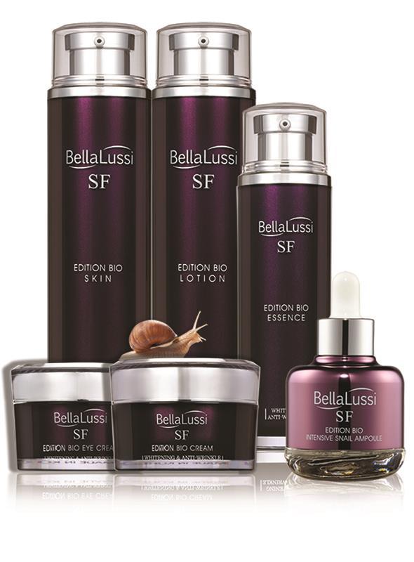Evercos Co., Ltd (Korea) Booth No. CH-D1P BellaLussi SF Edition Skin Care Set SF Edition contains 3 meanings that symbolize special female, snail & fermentation, and skin-friendly.