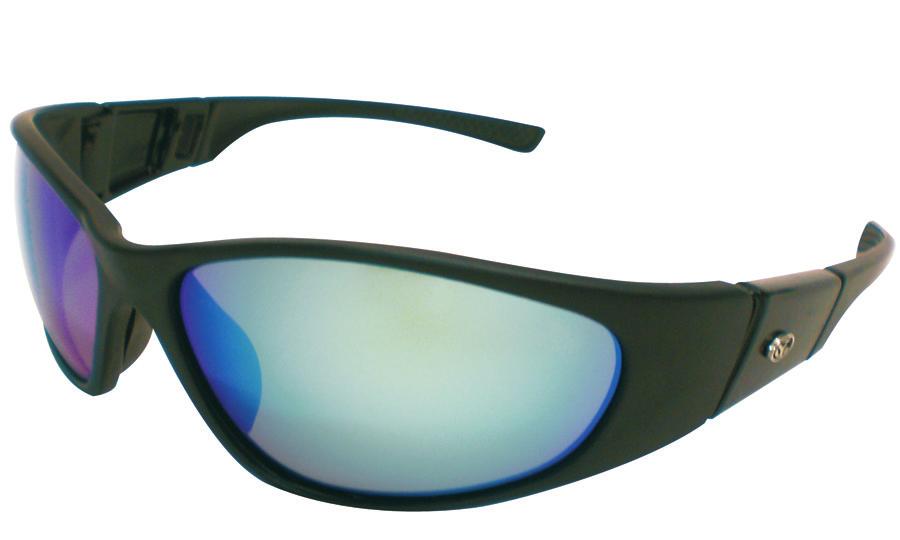 24 STYLES FOR FISHING, BOATING, DRIVING AND PLAYING SPORTS "MANTA" POLARIZED SUNGLASSES Swept back full frame with mono-chromatic matte black/shiny black temple.