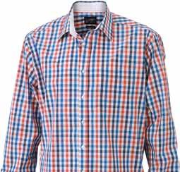 blue-orange- navy/ red-navy- Fashionable checked shirt with