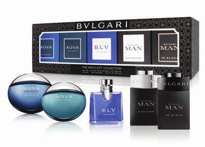 PERFUMES FOR HIM 29 36. Bulgari Men s Gift Collection Perfect as a unique offer or multiple small gifts, the exclusive to Travel Retail miniatures are individually packaged in boxes.