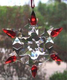 Holiday ornament clear with red tips Swarovski code