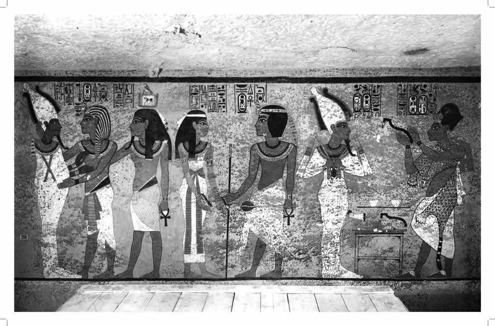 The northern wall of the Burial Chamber The Burial Chamber was the only room in the tomb in which the walls were decorated with painted scenes.