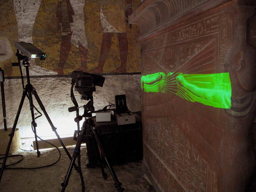 De-materialising: 3D Structured-light scanning The walls of the tomb were
