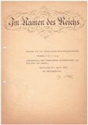 6. Lot 713: Appointment by Hitler as Reich Chancellor (Reichskanzler), Hermann Göring as Minister of the Prussian State Council and Minister of the Interior for Prussia, Adolf Hitler. Sold for 19.860.