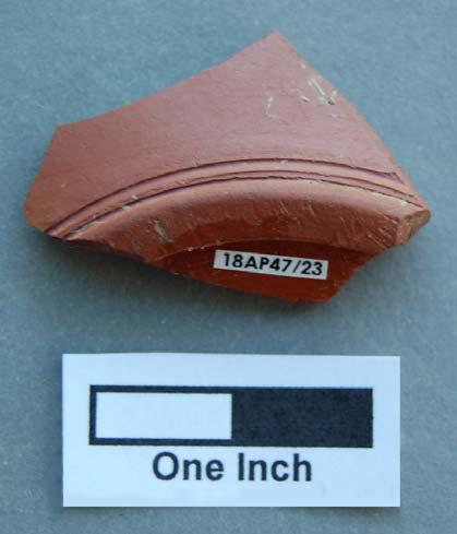 Figure 11-Sherd of dry bodied red stoneware excavated from