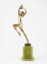 900 901 902 876 Art Deco Gilded Bronze Figural Lamp of a dancer holding a frosted spherical glass shade, on rectangular marble base, 30cm width $350-500 877 Brass Anglepoise Lamp white opaque conical