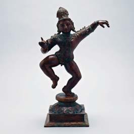 $50/100 47 Bronze Figure of Shiva Nataraj Rendered in a dancing pose with one leg lifted and swung