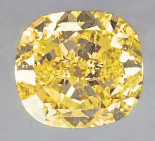 A B Figure 5. This natural-color 1.03 ct cape diamond showed localized H3 absorption, a feature typically associated with treatedcolor yellow diamonds.