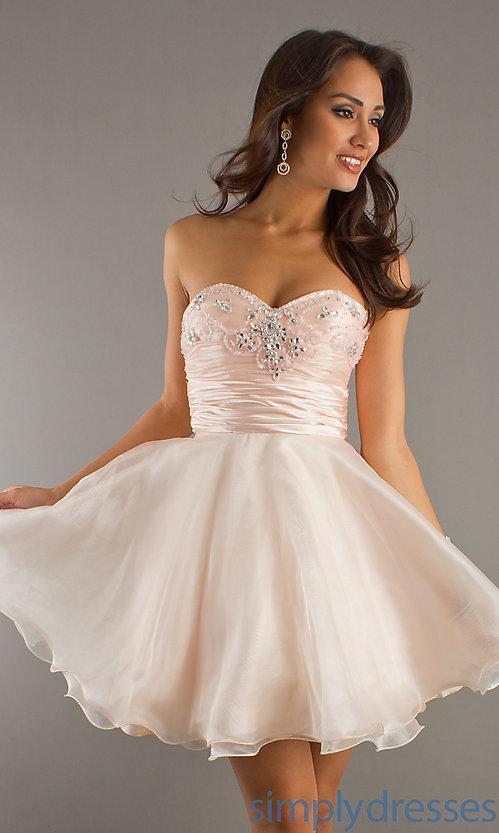 Prom Dress Short Strapless Prom Dress If you love pink, this short