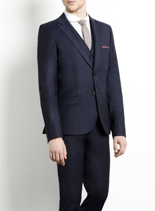 Suits Navy Textured Skinny Suit Our suits are cut to create a modern and elegant silhouette.