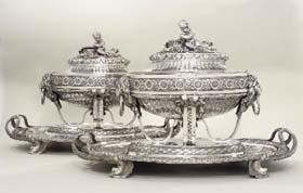 Danish silver features prominently in the sale and includes an important and striking pair of silver soup tureens by Michelsen, Copenhagen, dated 1892 (estimate: 40,000-60,000).