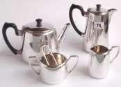 silverplated "Hotel Ware" coffee and tea service by Elkington & Co,