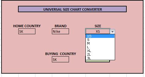 Step 3: Select the size which you usual buy in your home country Step 4: Select the country from which country want to buy Step 5: The converter show the Actual size which you have to purchase in