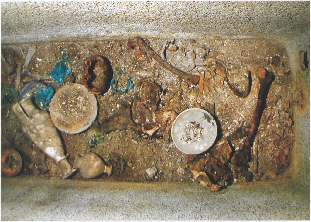 In the secondary burial the decayed bodies were transferred to the sarcophagi, where they too could enjoy the offerings and the funeral feasts.